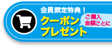 会員限定特典！ご購入金額ごとにクーポンプレゼント